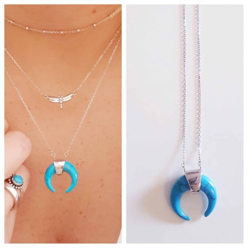 Collar luna creciente turquesa