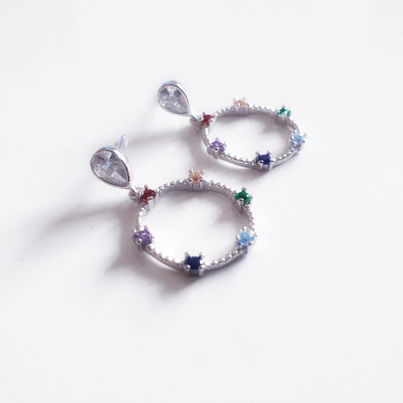 Pendientes karma multicolor alta joyería