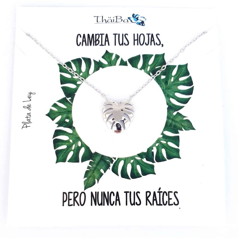 Collar hoja monstera