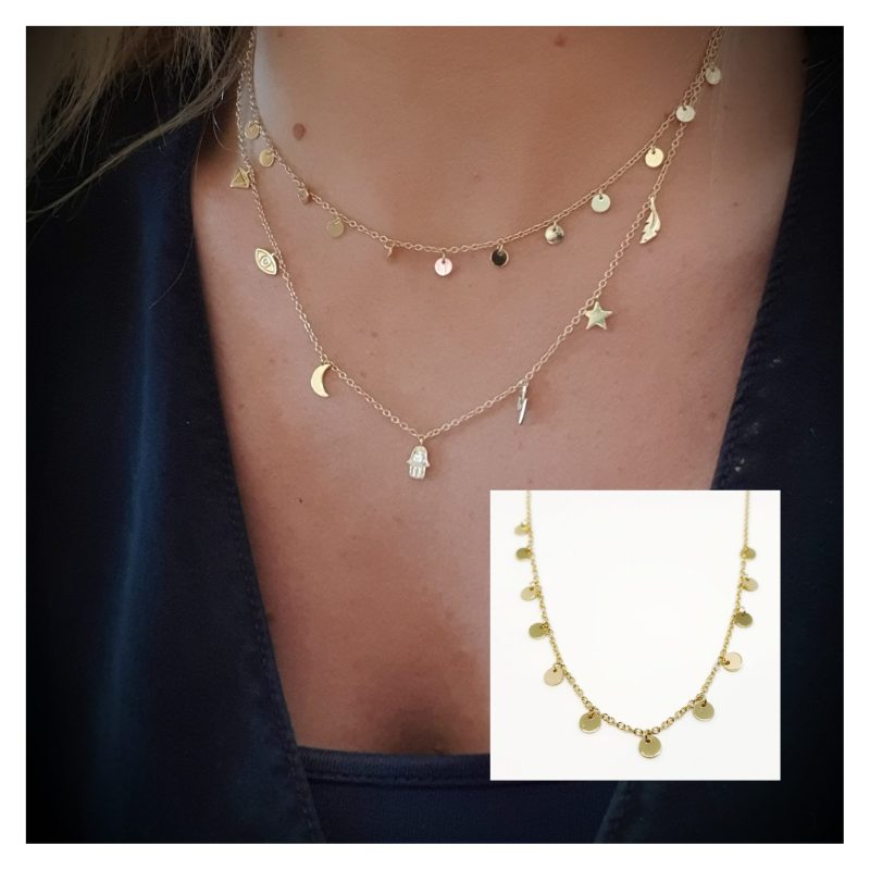 Collar chapitas oro