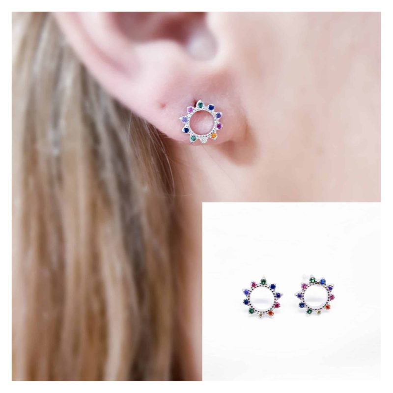 Pendientes sol multicolor