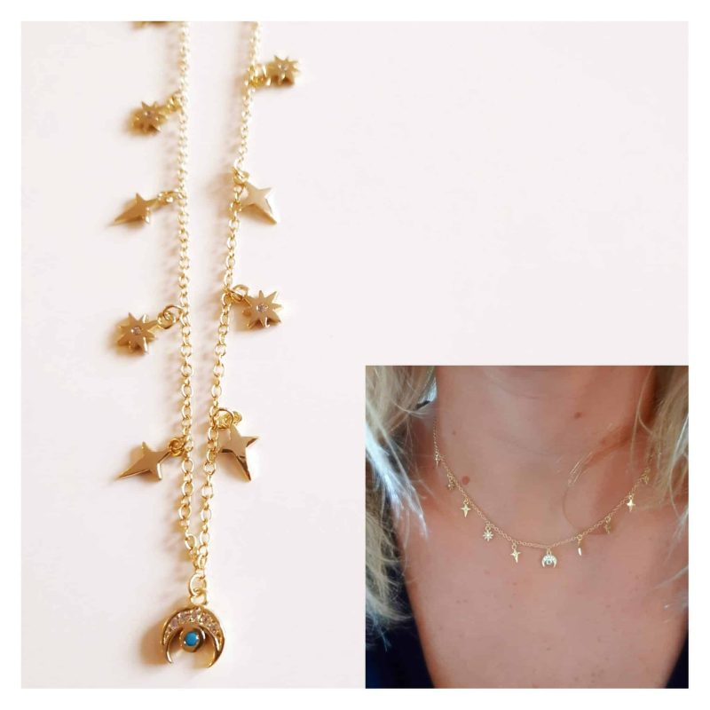 Collar oro mini luna creciente