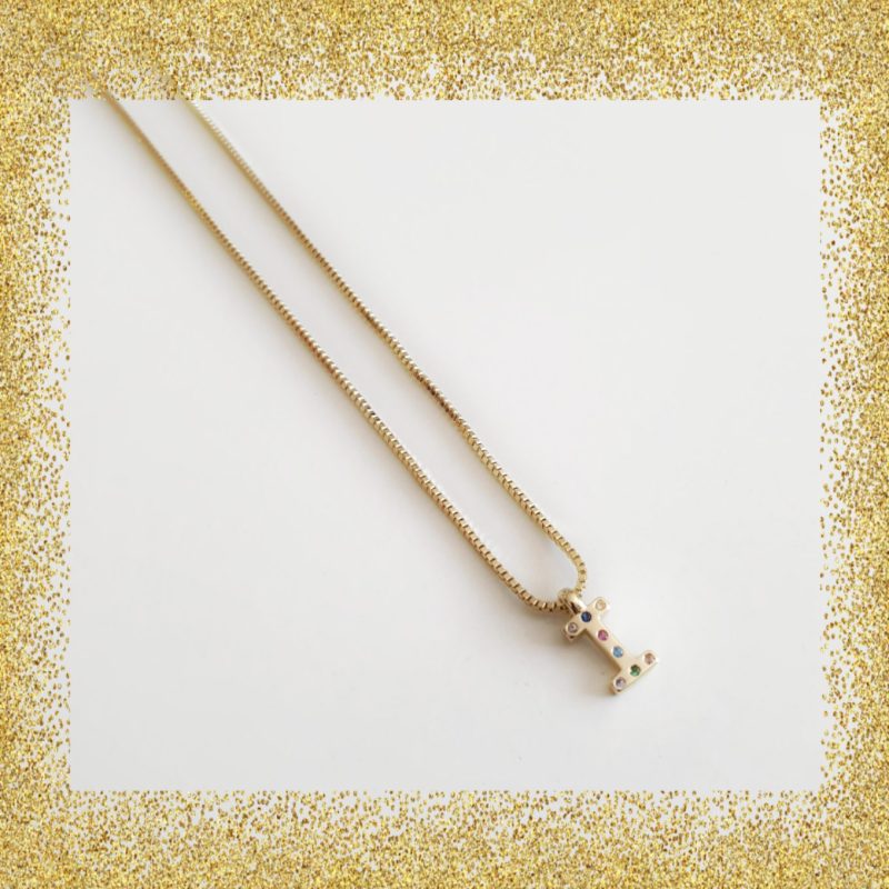 Collar inicial oro i