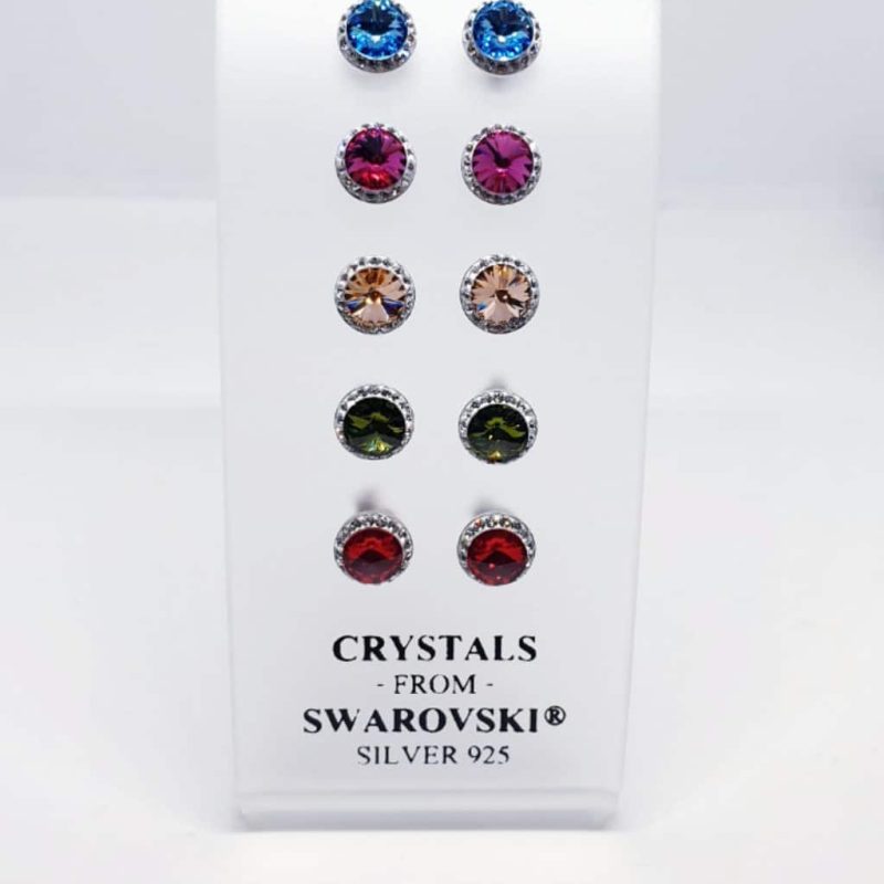 Pendientes swarovski 8 mm colores