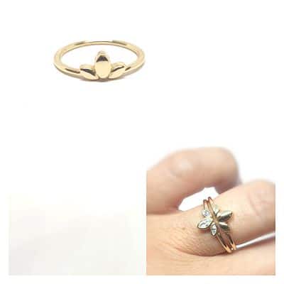 Anillo pétalos oro