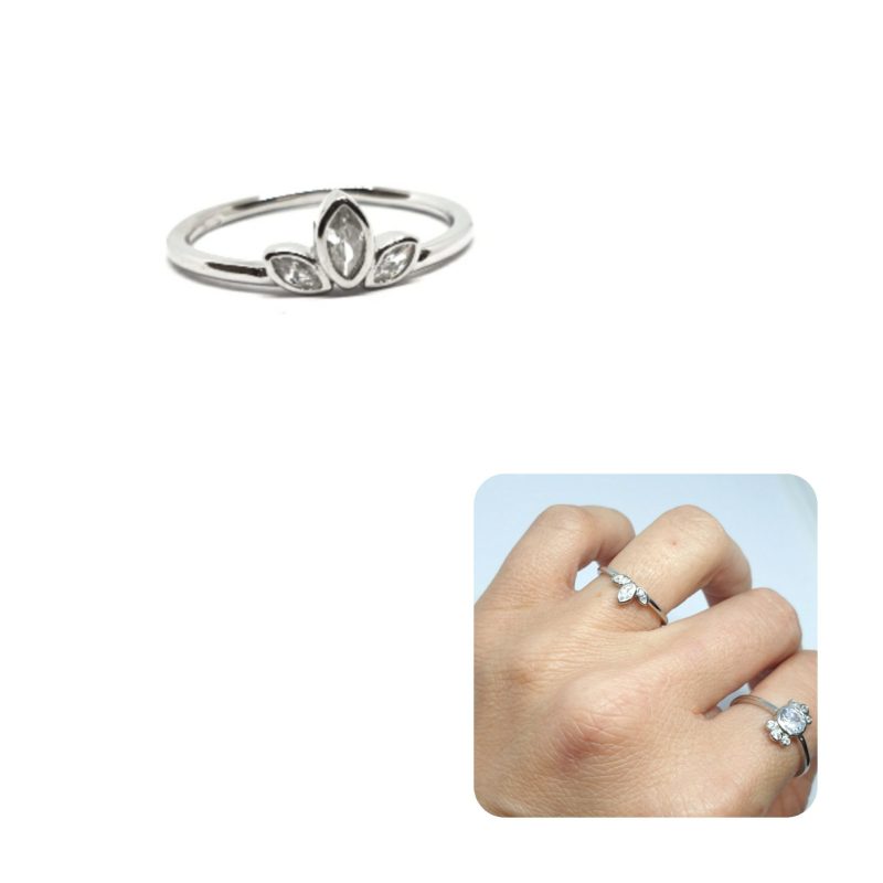 Anillo pétalo circonitas