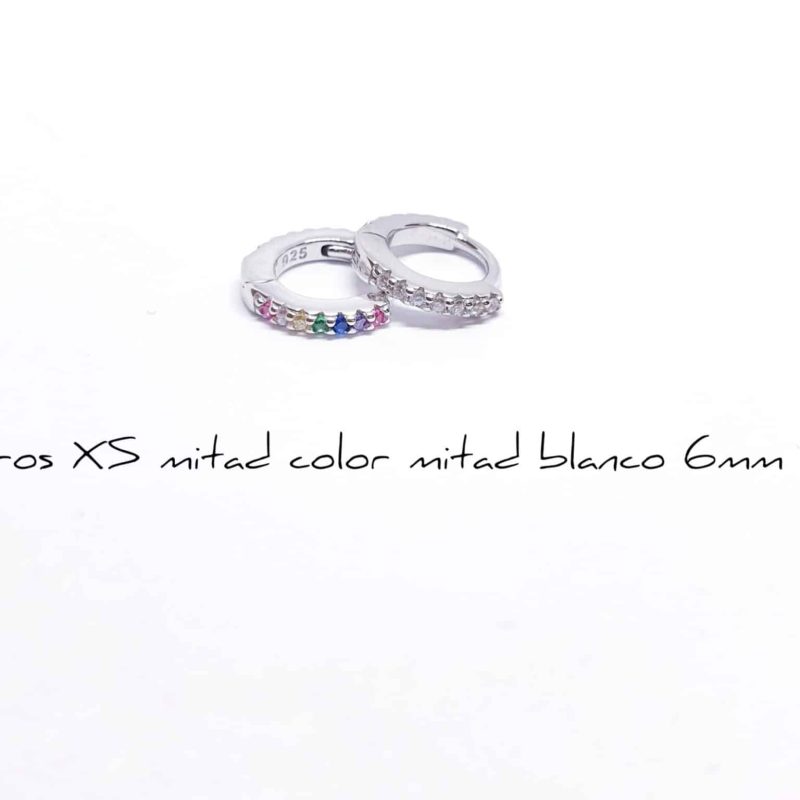 Pendiente aro reversible multicolor 6mm