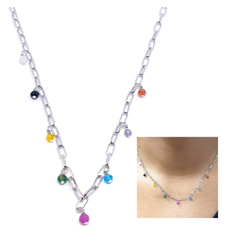 Collar eslabón mini multicolor