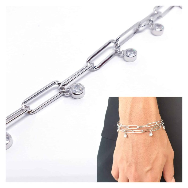 Pulsera eslabón circonitas