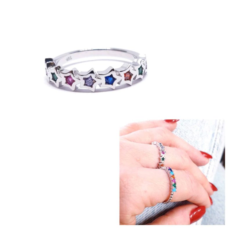 Anillo rainbow stars