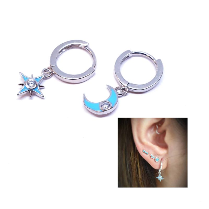 Pendientes universo azul