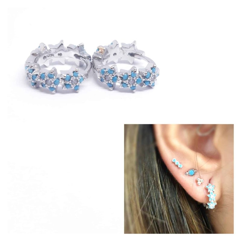 Pendientes primavera azul