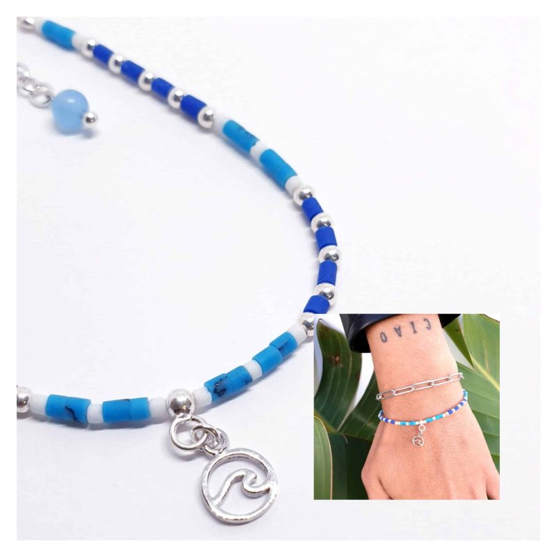 Pulsera ola azul
