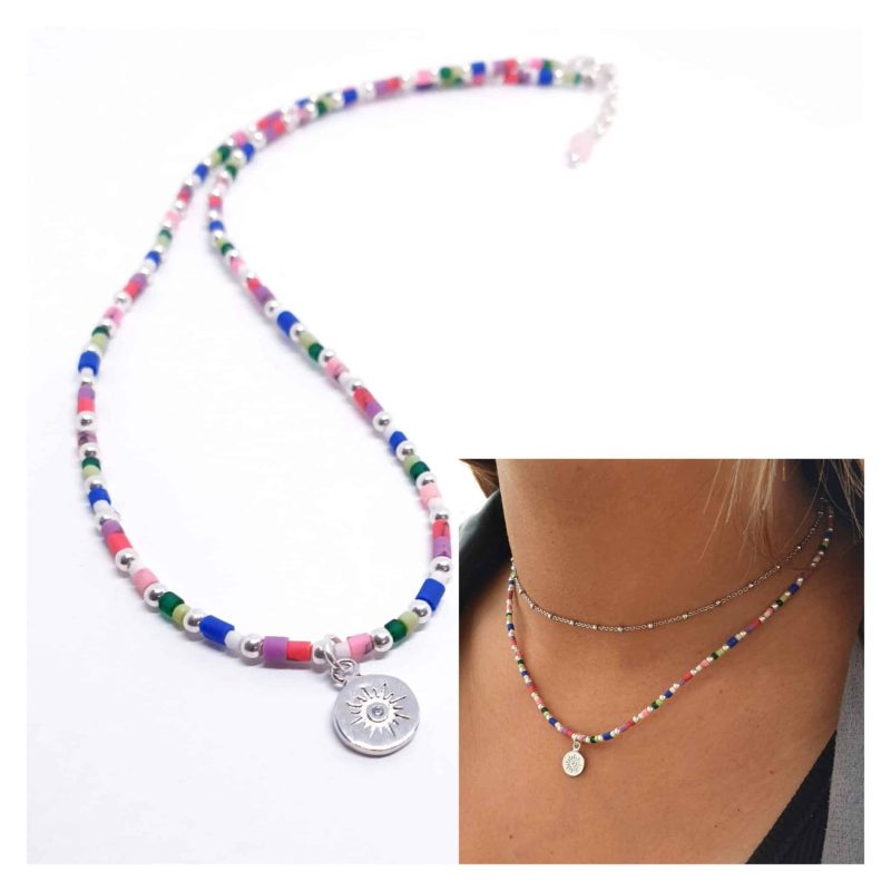 Collar sol piedras