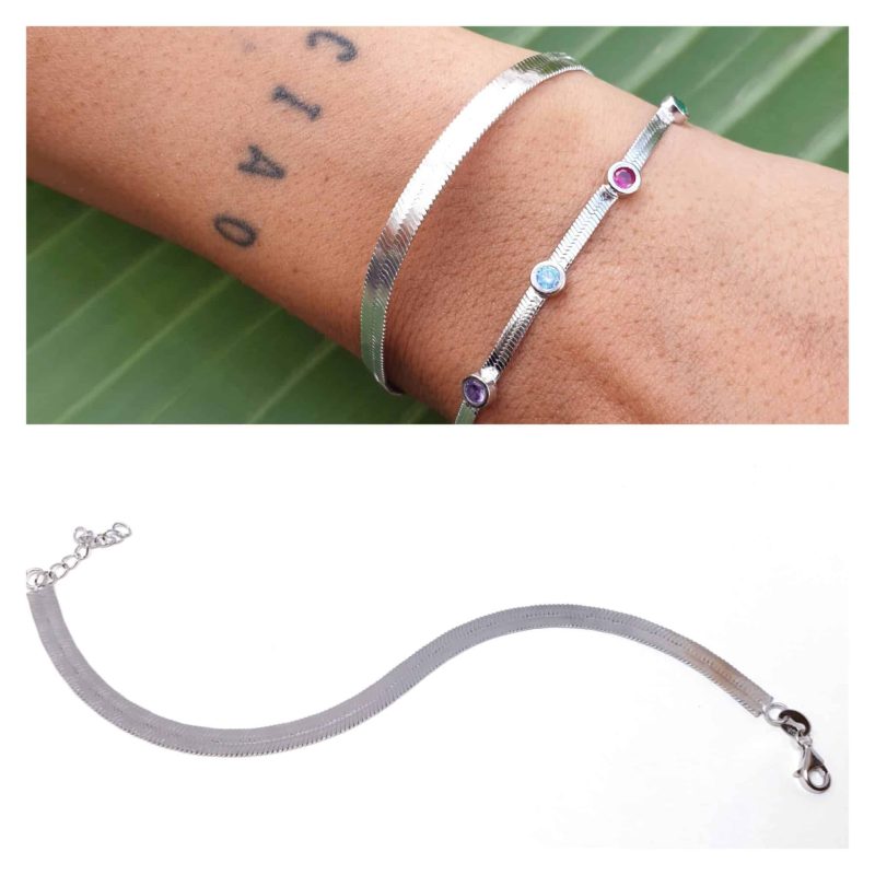 Pulsera plana serpiente