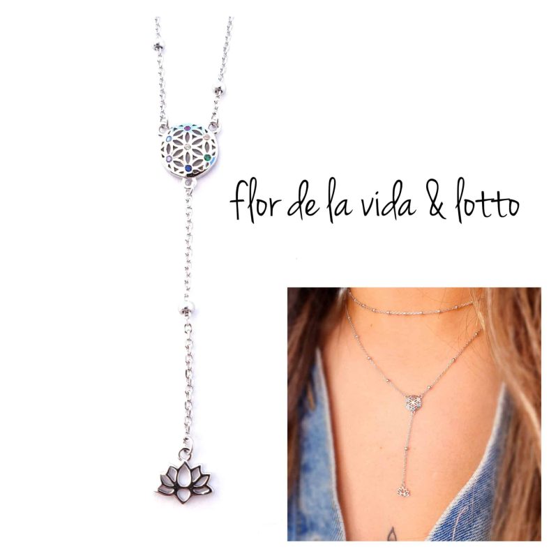 Colla "Y" flor de la vida y flor de lotto