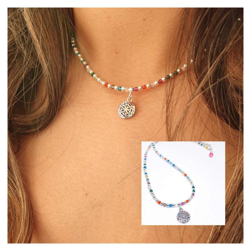 Collar flor de la vida colorfull
