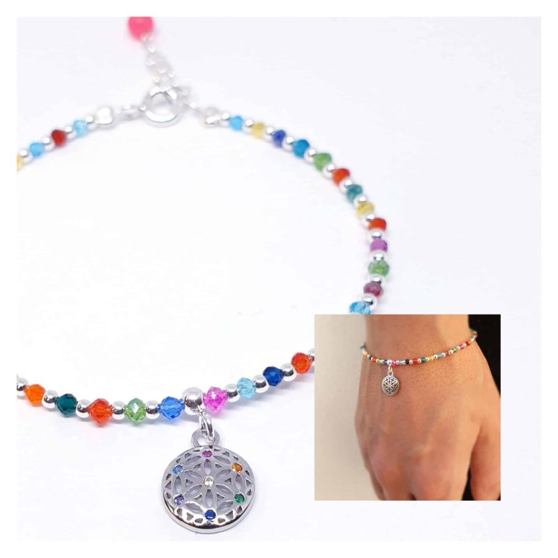 Pulsera flor de la vida colorfull