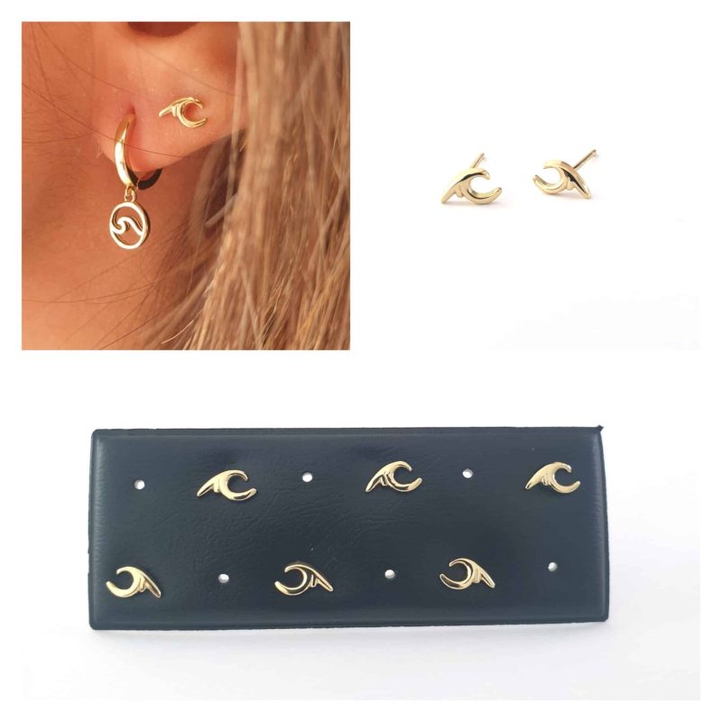 Pendientes olas oro