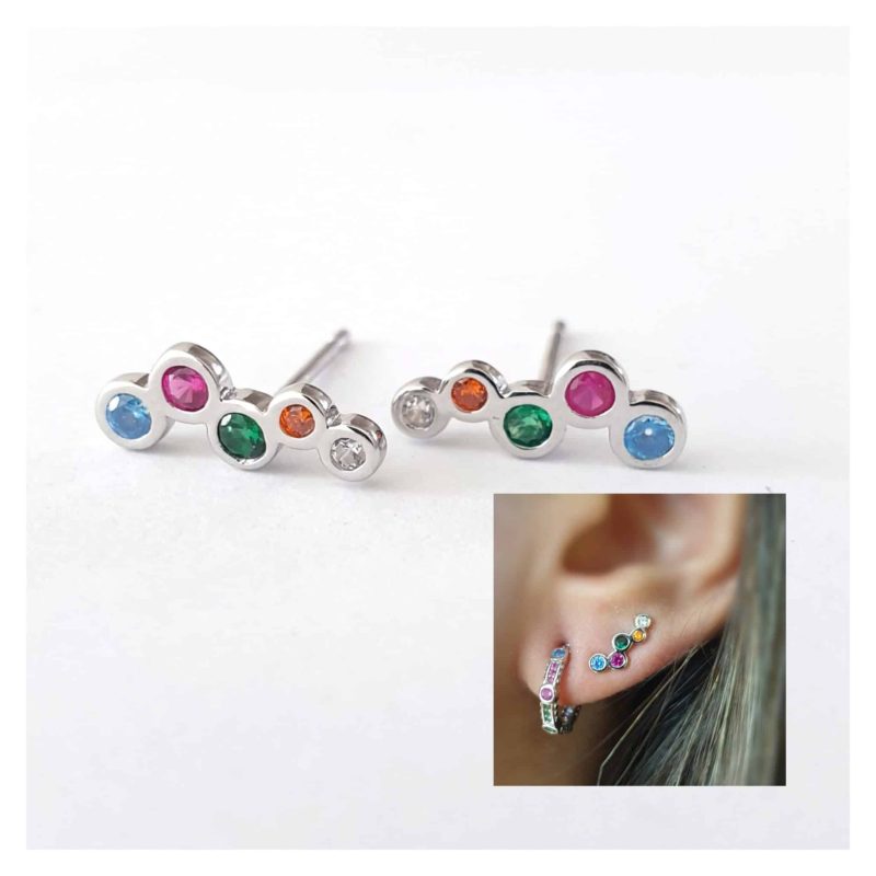 Pendientes burbujas multicolor