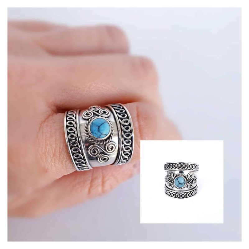 Anillo bali turquesa