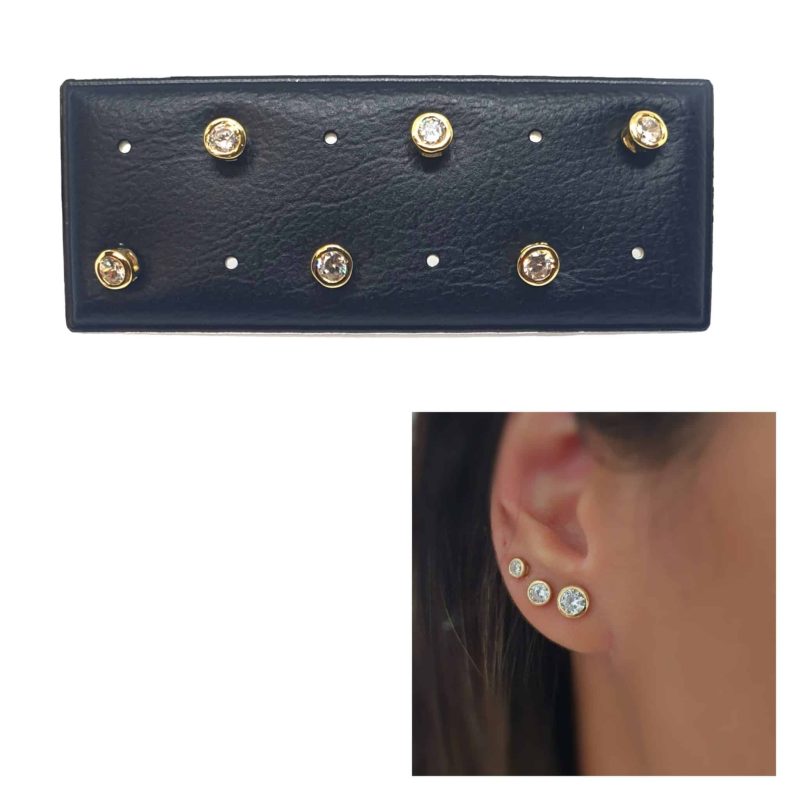 Pendientes punto de luz oro 4 mm