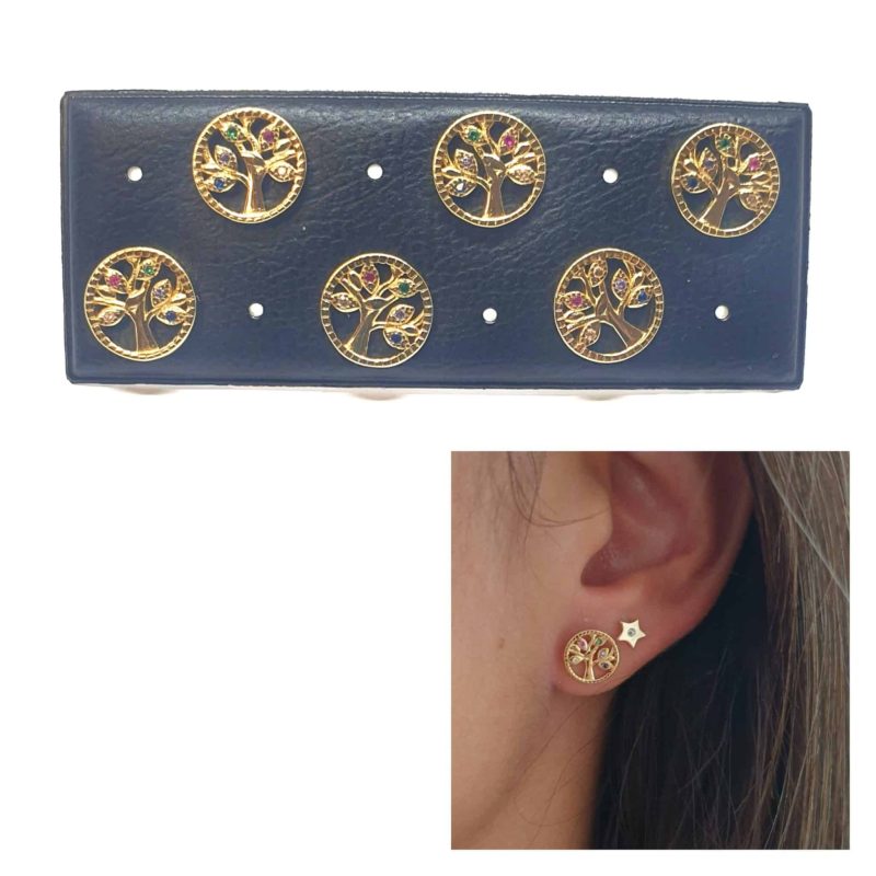Pendientes árbol de la vida oro