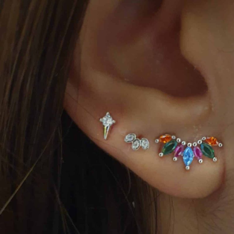 Pendientes floral multicolor
