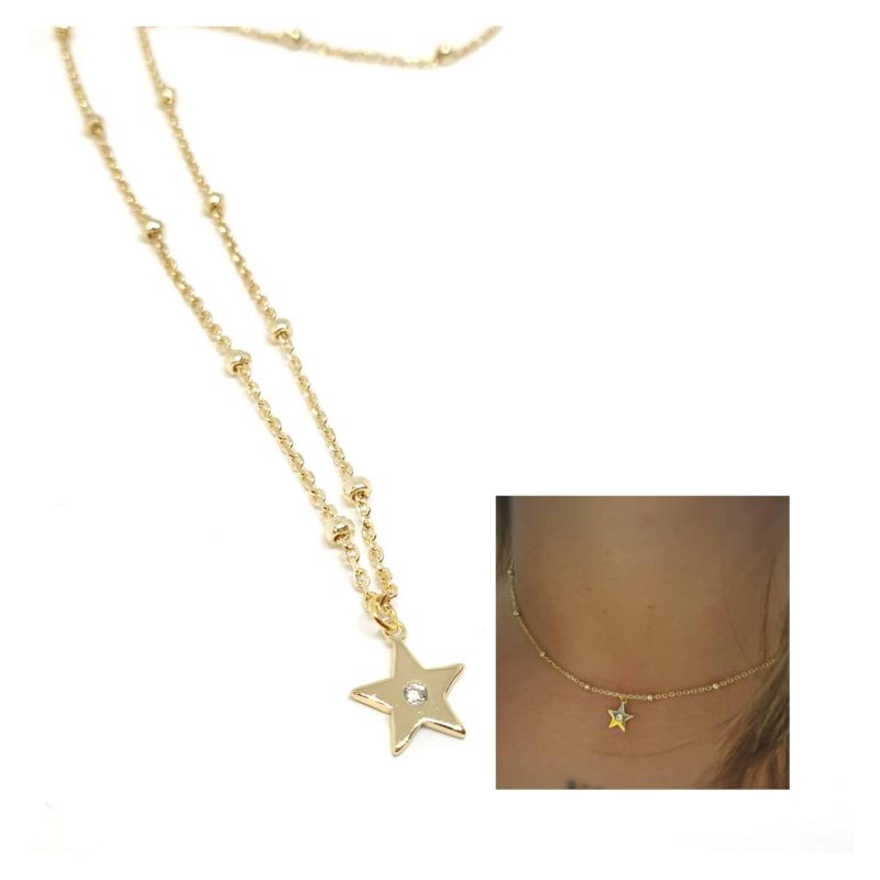 Collar chocker oro estrella