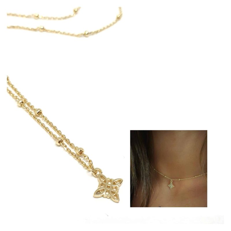 Collar chocker nudo oro