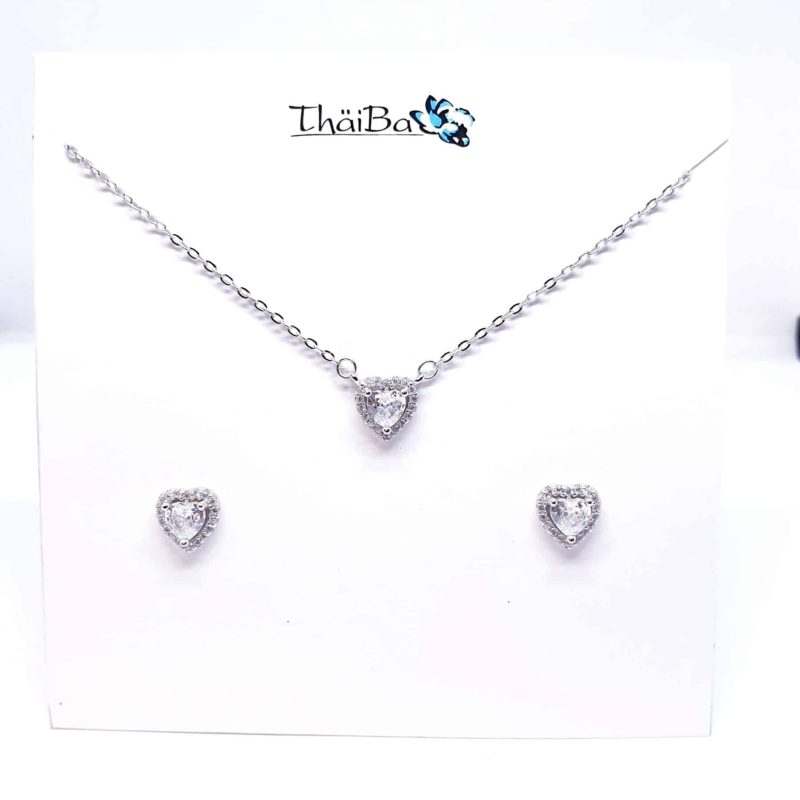 Set corazón blanco