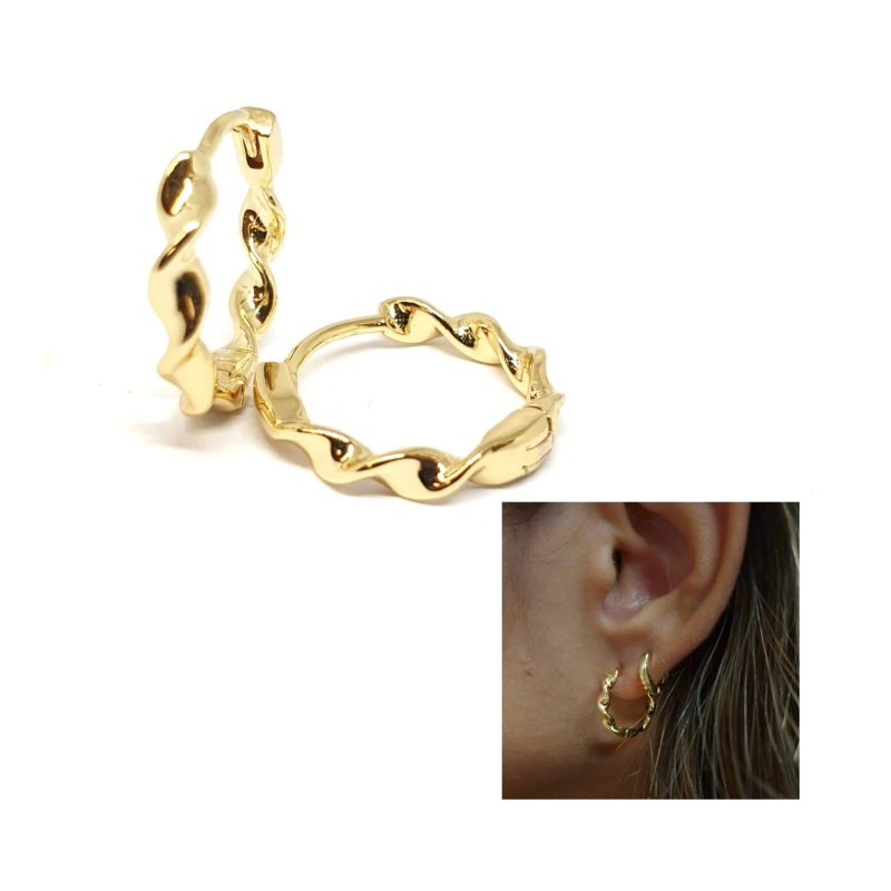 Pendiente aro espiral oro