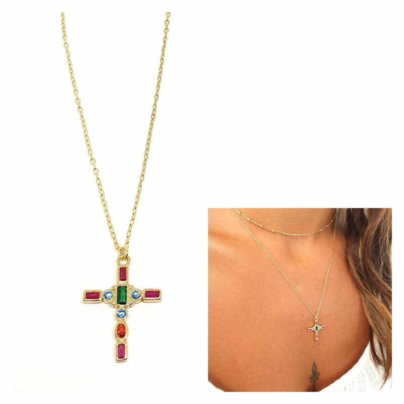 Collar cruz oro
