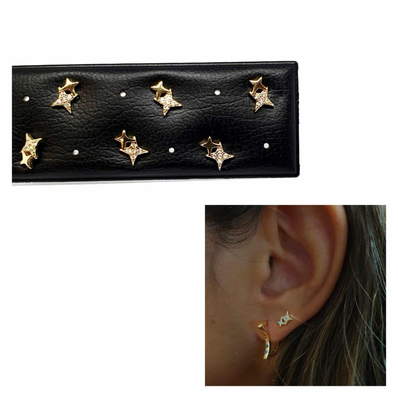 Pendientes estrella polar oro