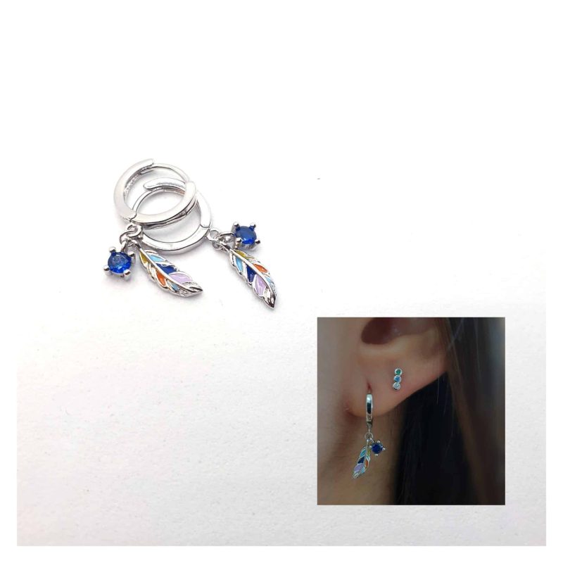 Pendientes pluma color