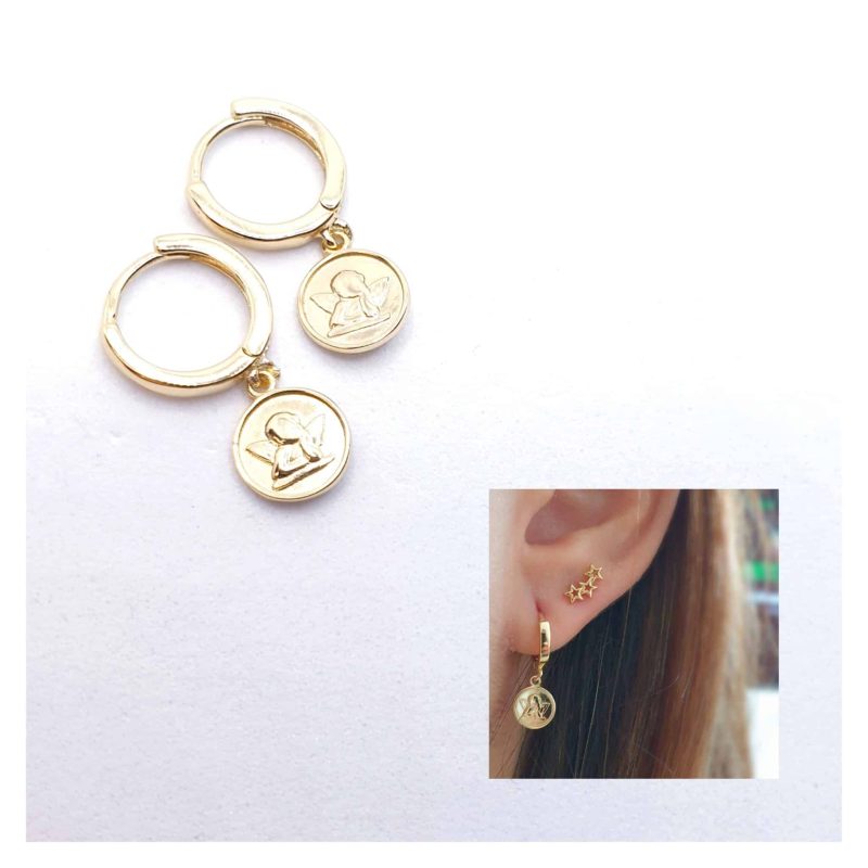 Pendientes ángel de la guarda oro
