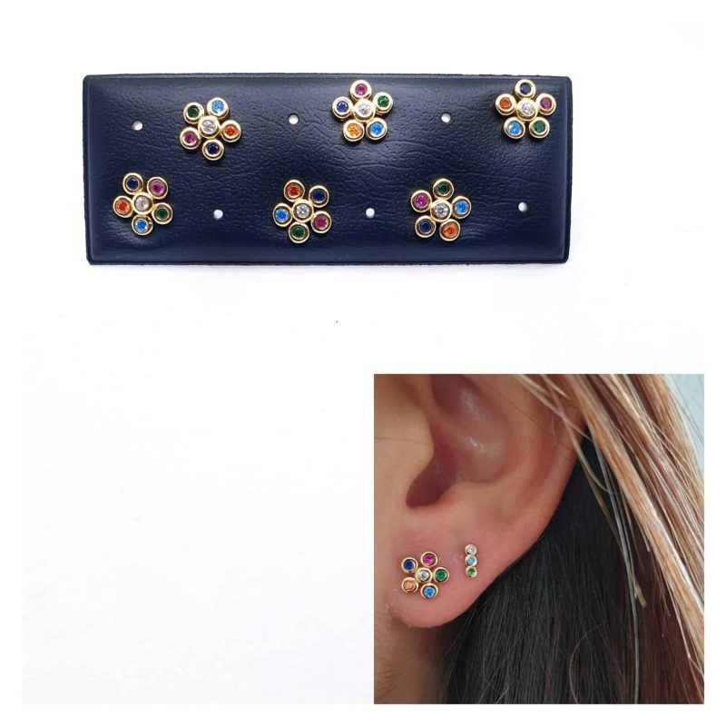 Pendientes flor oro