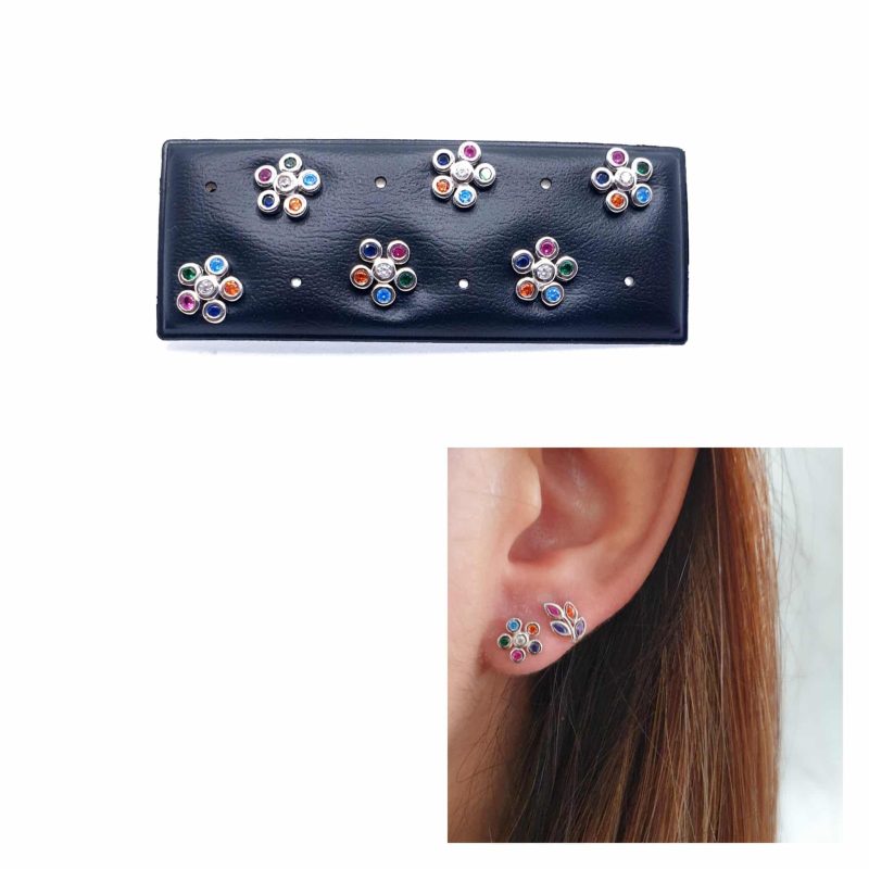 Pendientes flor color