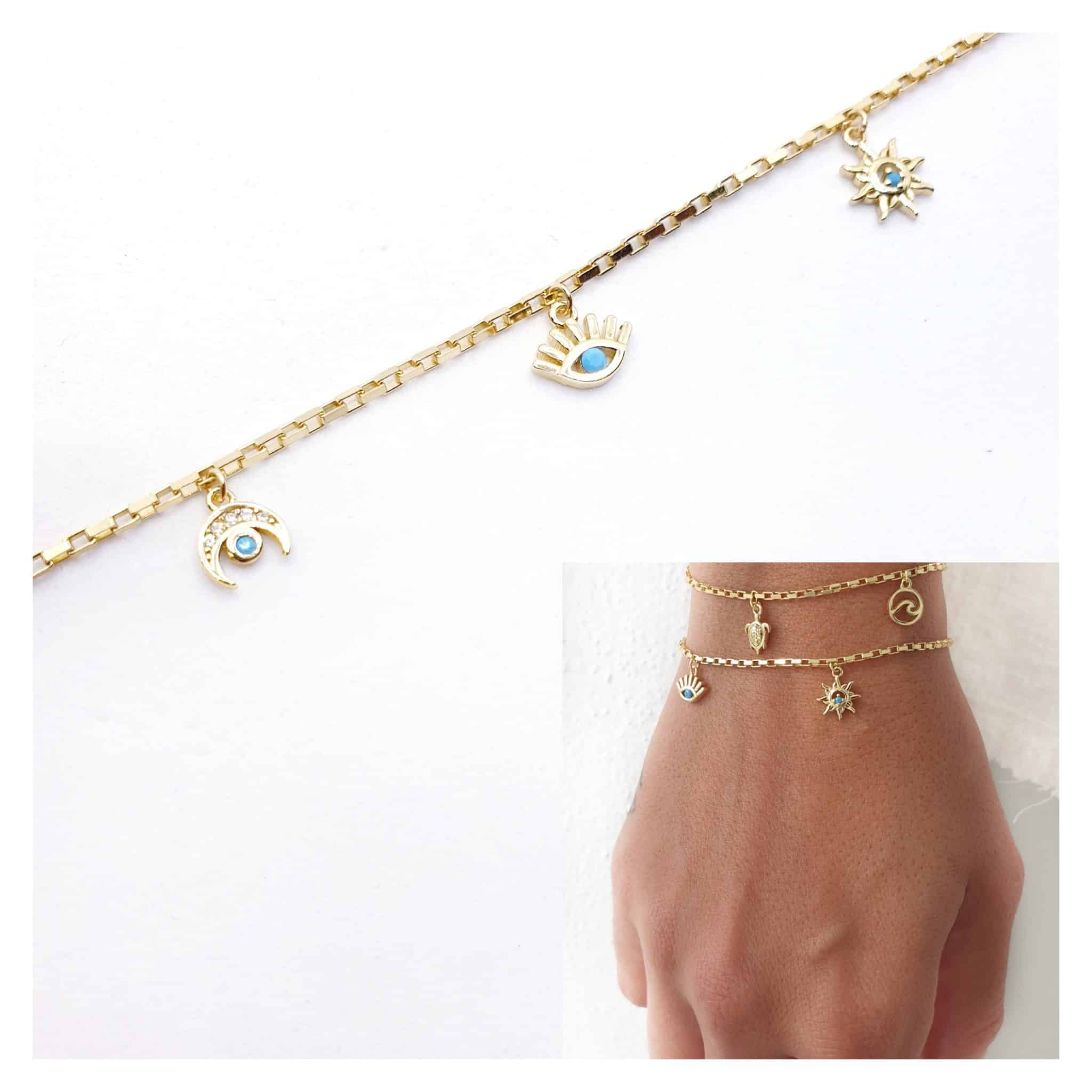 Pulsera mystic blue oro