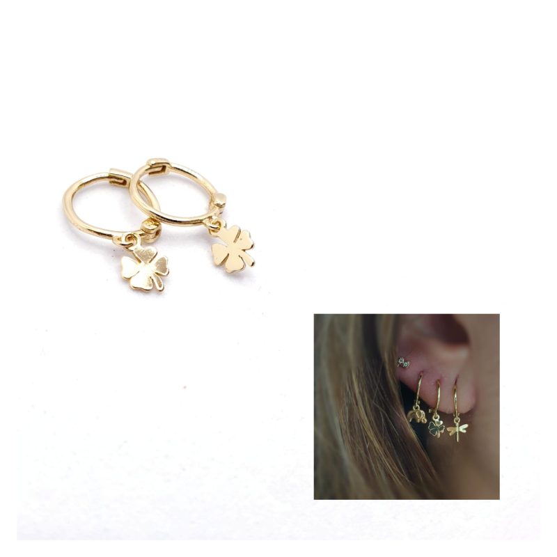 Pendientes tréboles oro
