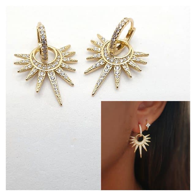 Pendientes atardecer oro