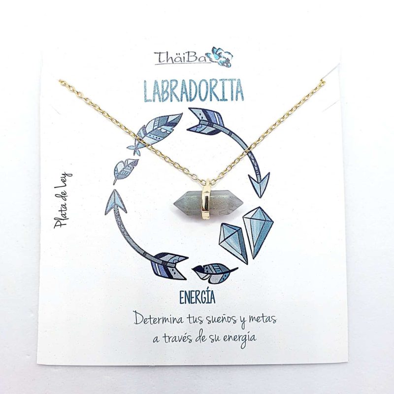 Collar labradorita prisma oro