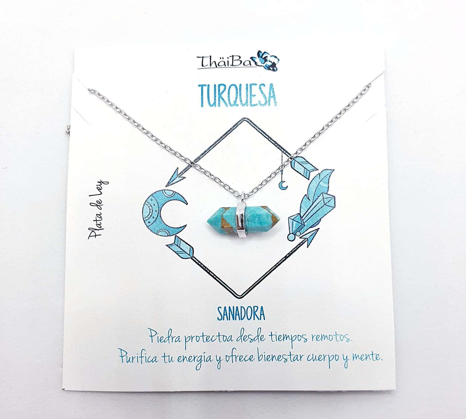 Collar piedra turquesa prisma