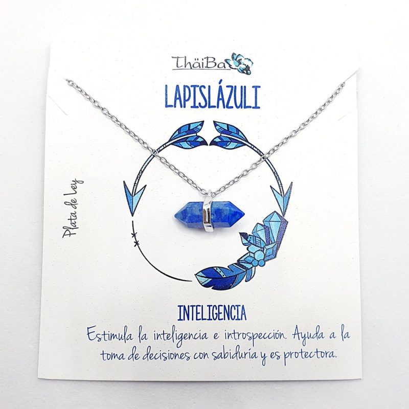 Collar piedra lapislázuli prisma