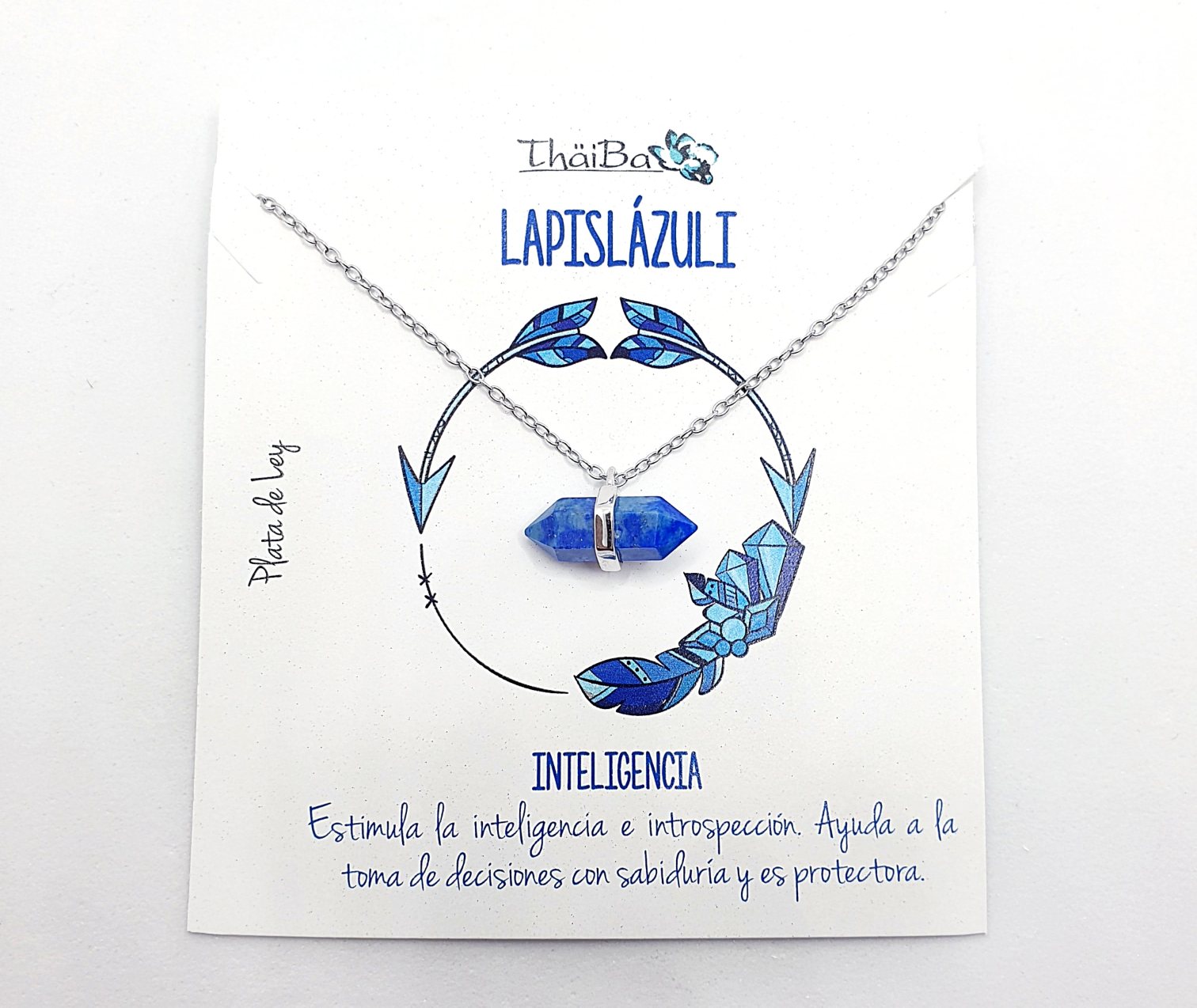 Collar piedra lapislázuli prisma