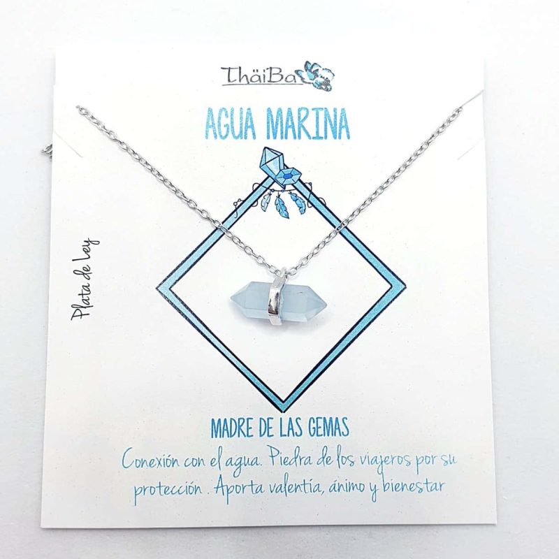 Collar agua marina prisma