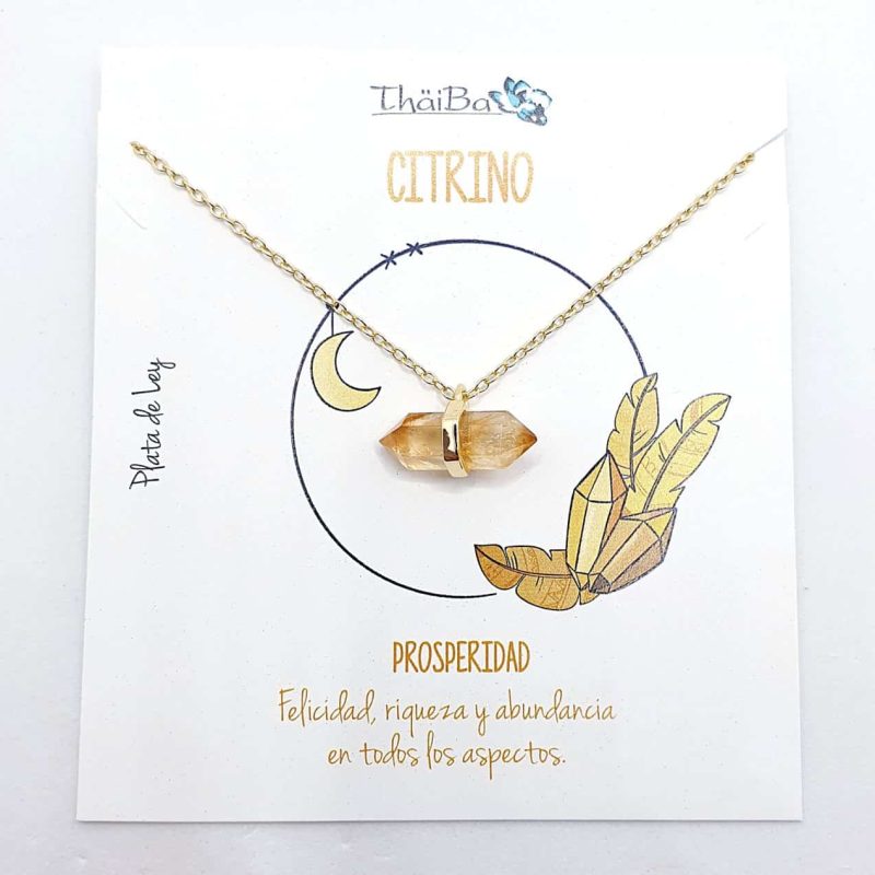 Collar citrino oro prisma