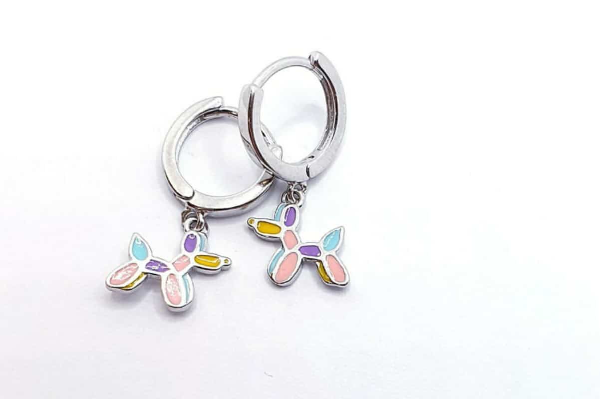 Pendientes perrito globo