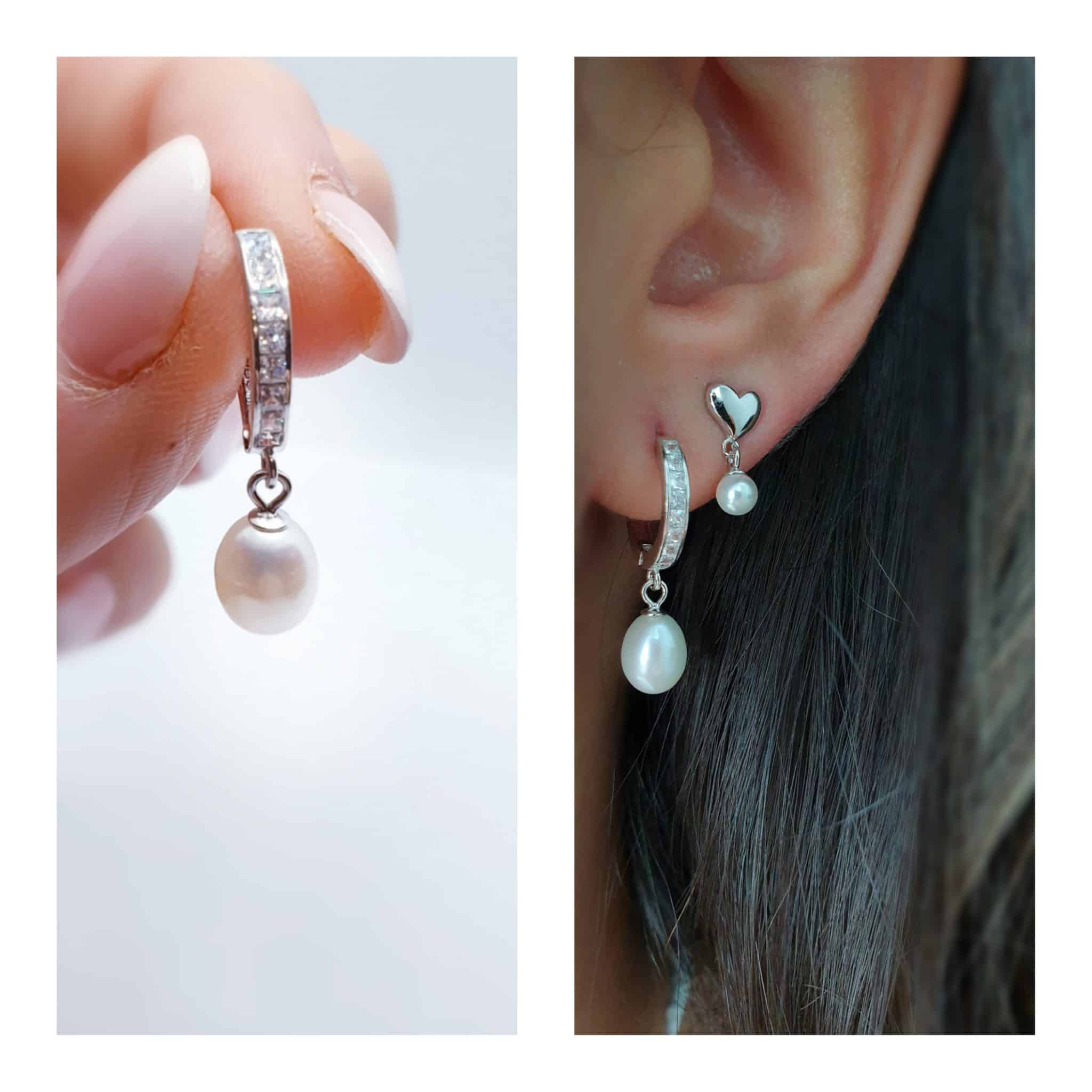 Pendiente Deluxe perla