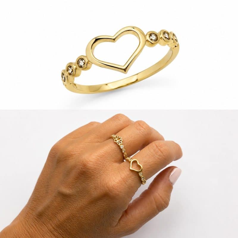 Anillo corazón oro